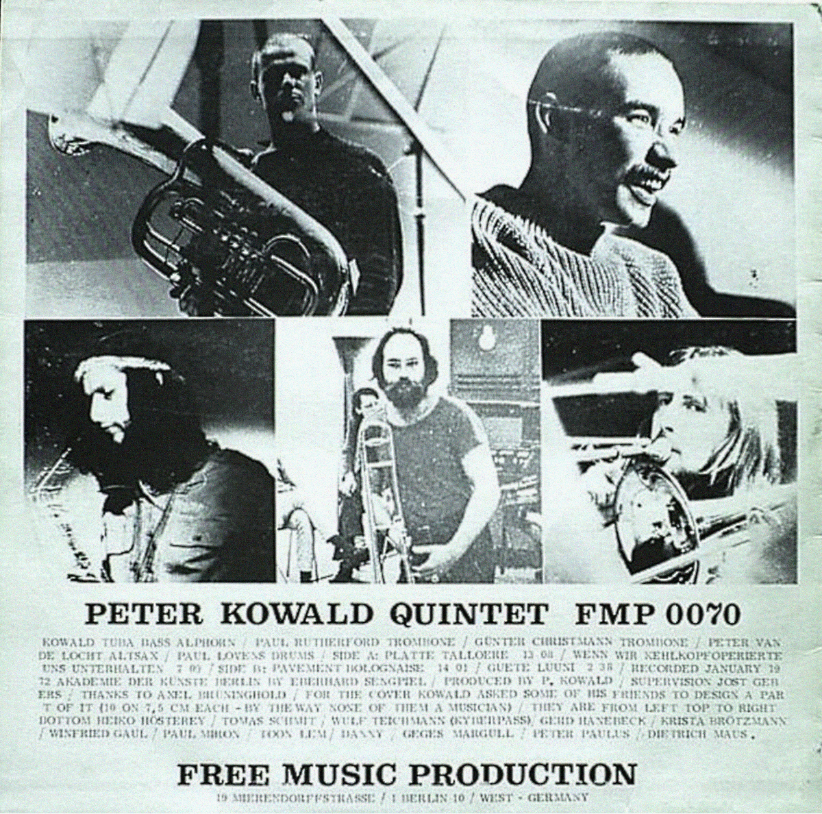 Peter Kowald Quintet